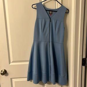 Vince Camuto size 12 front zip scuba dress in blue